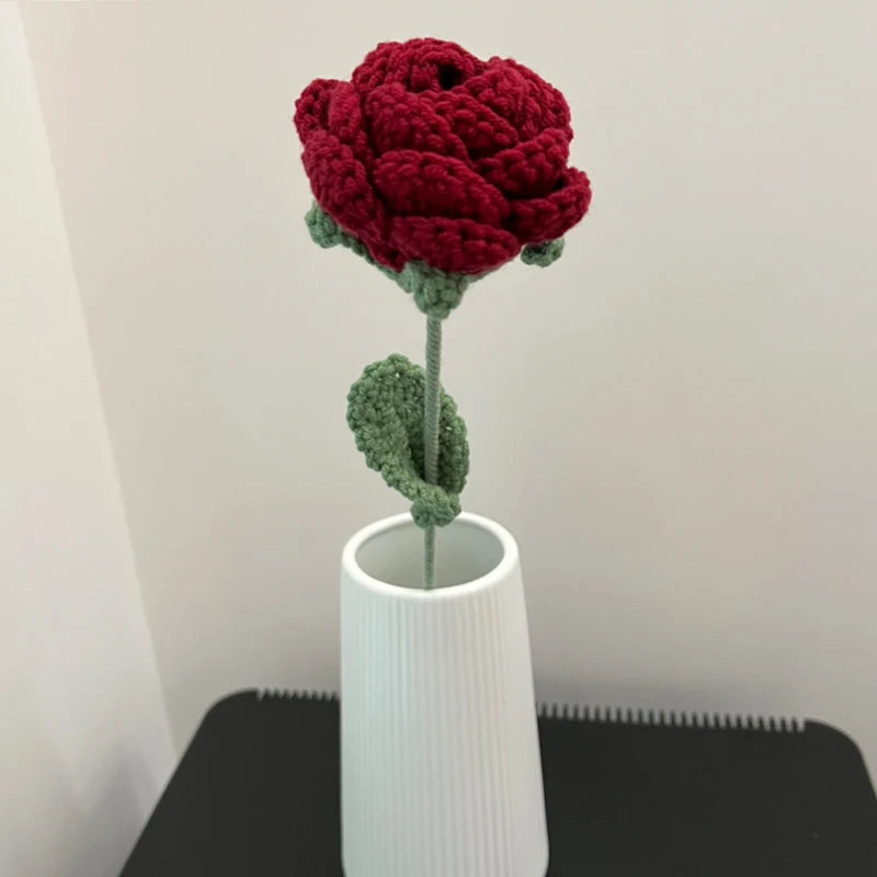 Rose en crochet faite main – Pièce unique